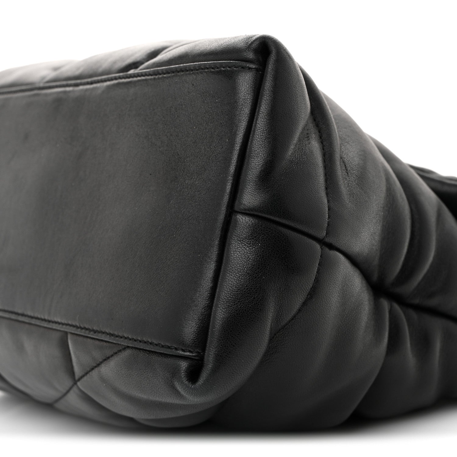 Saint Laurent Lambskin Quilted Medium Loulou Puffer Monogram Chain Satchel Black 10 of 10