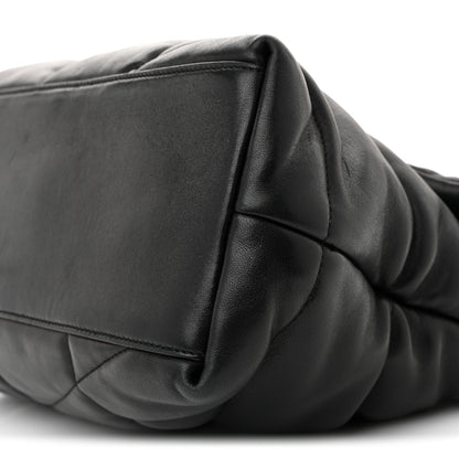 Saint Laurent Lambskin Quilted Medium Loulou Puffer Monogram Chain Satchel Black 10 of 10