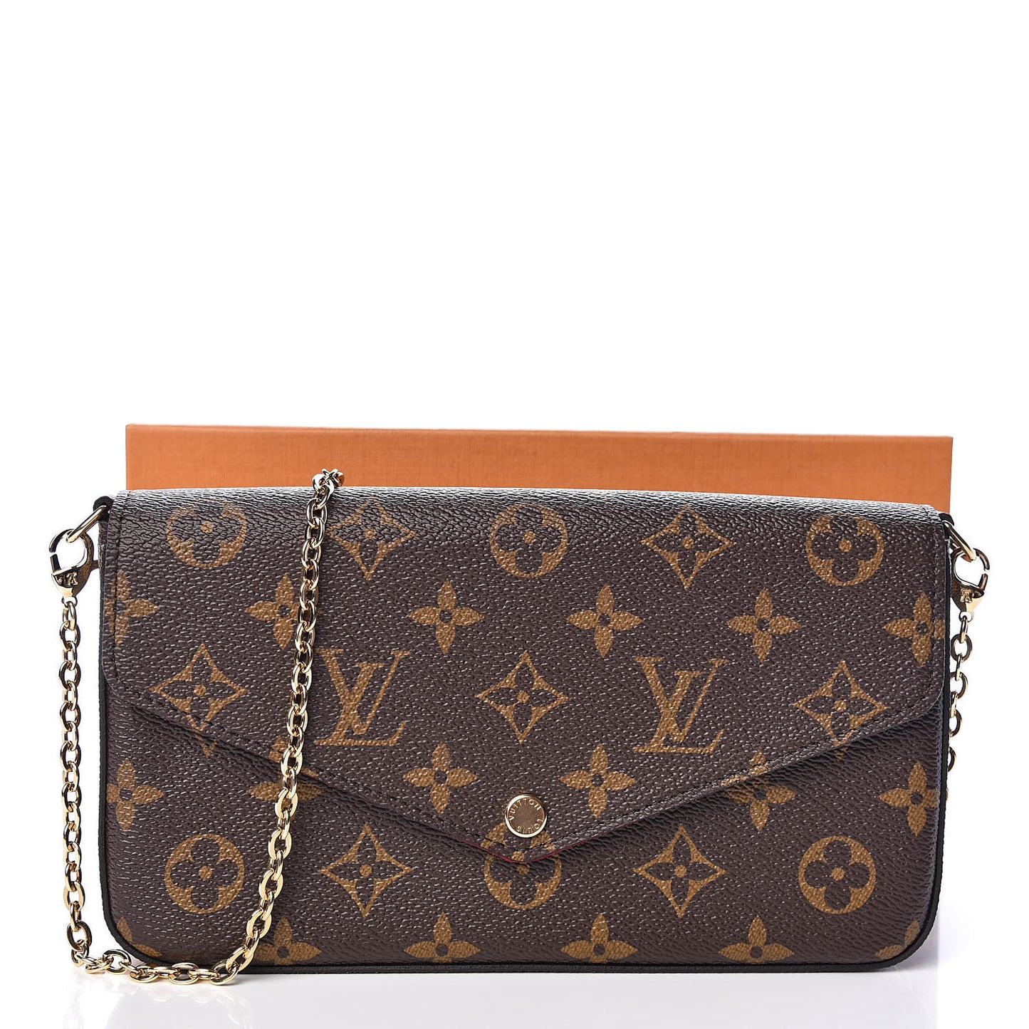 Monogram Pochette Felicie Chain Wallet Fuchsia