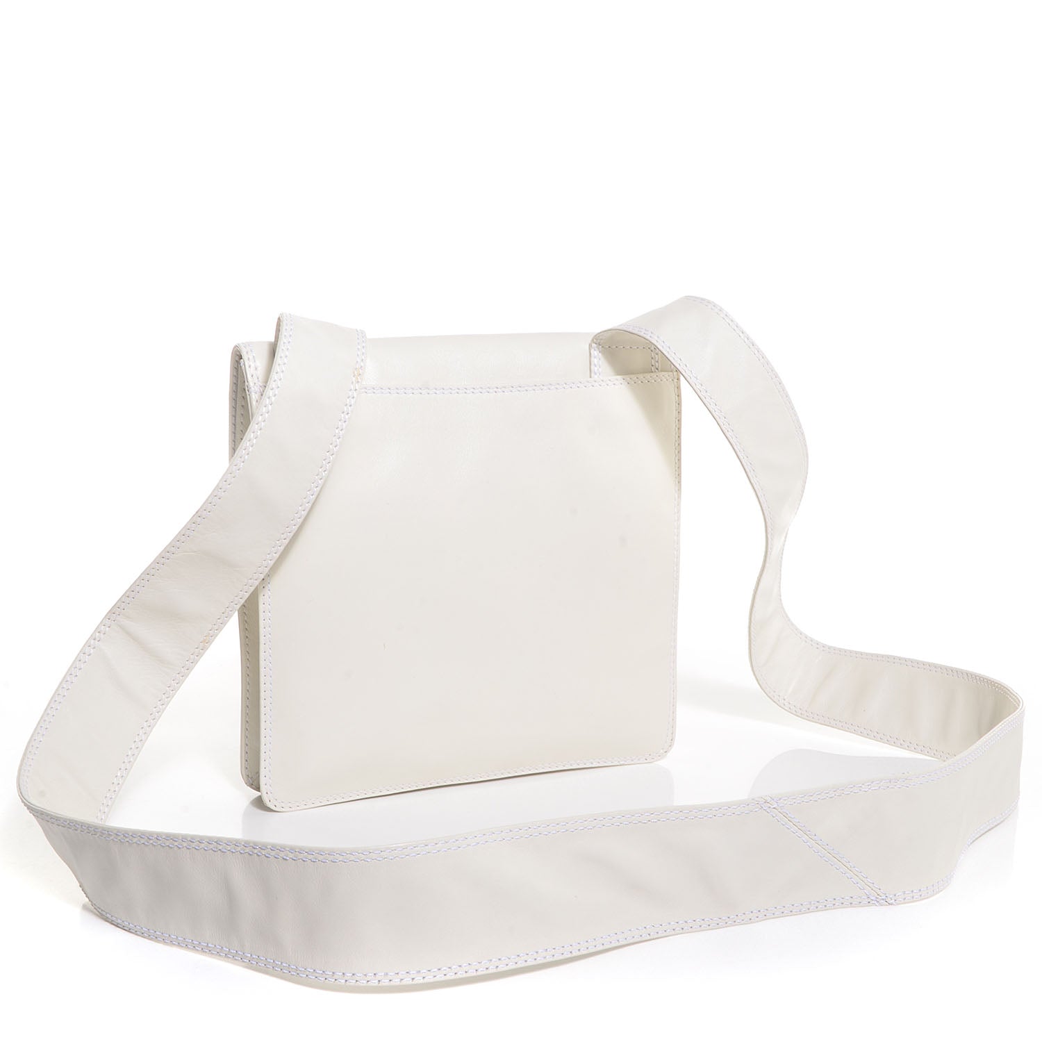 Chanel Lambskin CC Small Messenger Flap Bag White 3 of 7