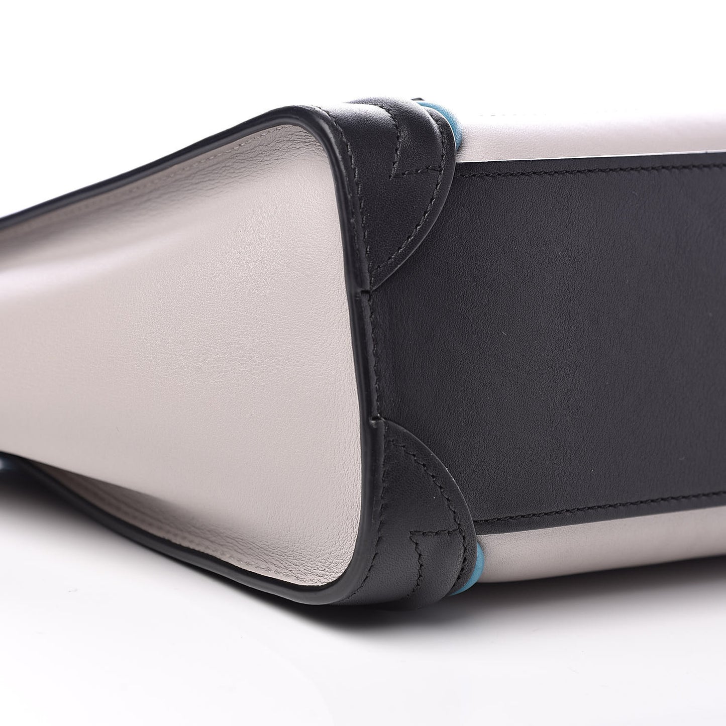 Smooth Calfskin Nano Tri-Color Luggage Turquoise