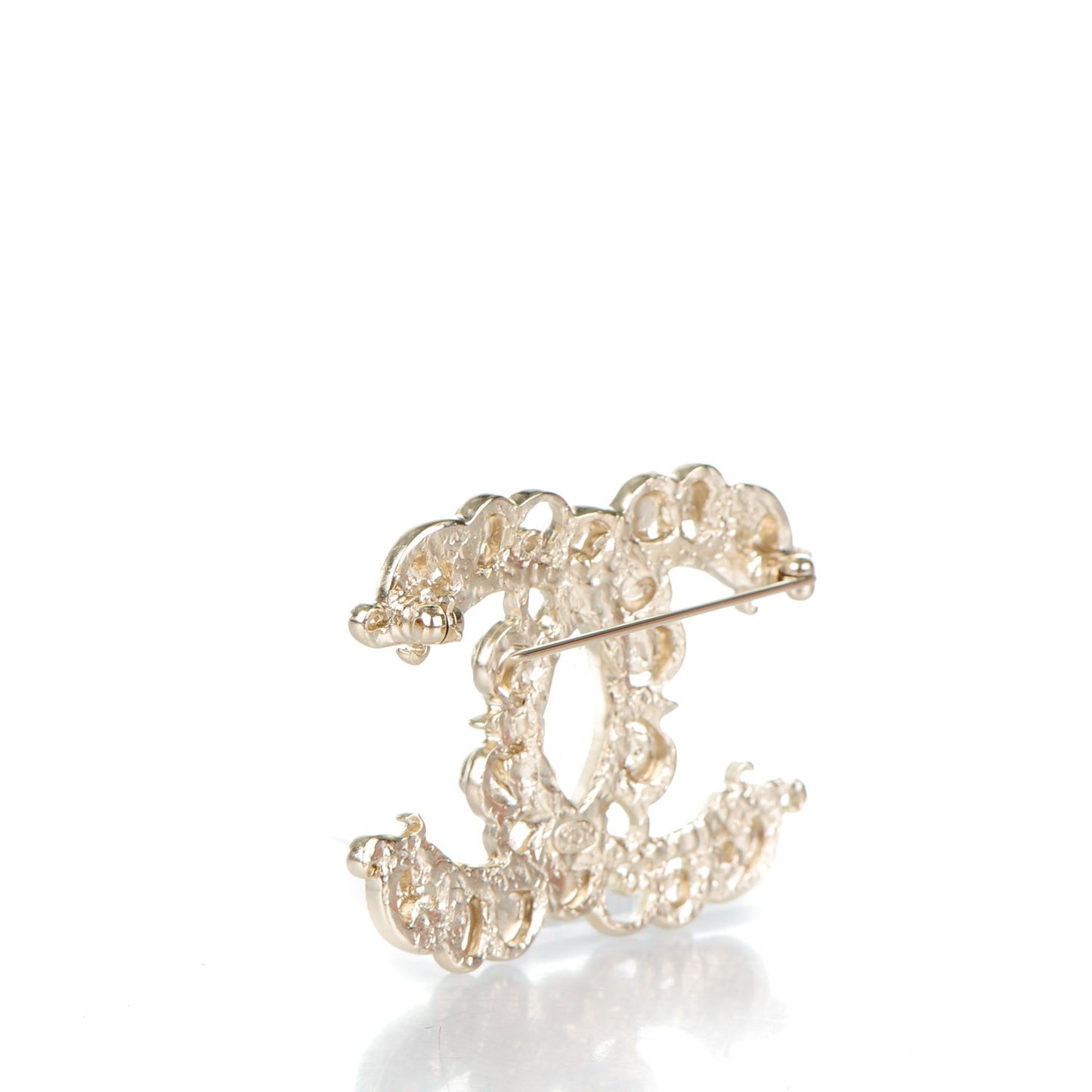 Gripoix Pearl CC Brooch Multicolor Light Gold