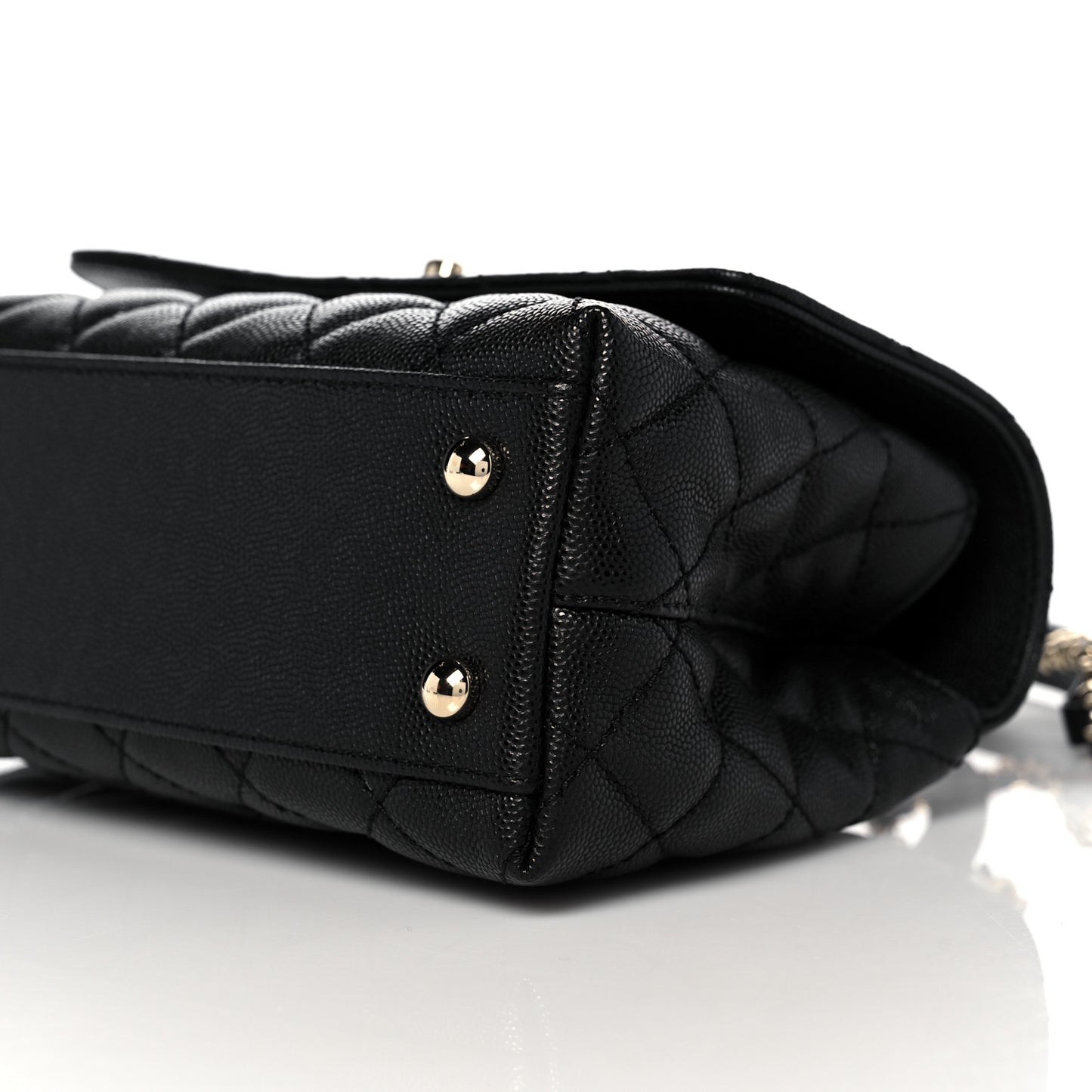 Caviar Quilted Mini Coco Handle Flap Black
