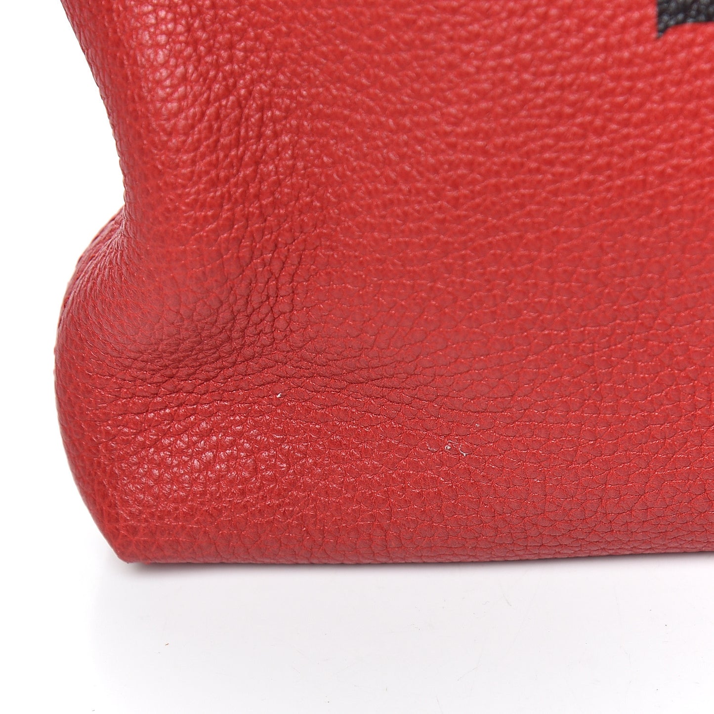 Pebbled Calfskin Medium Logo Portfolio Clutch Hibiscus Red