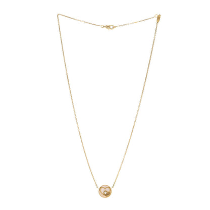 Christian Dior 18K Yellow Gold Diamond Mother of Pearl Rose Des Vents Heart Necklace 3 of 6