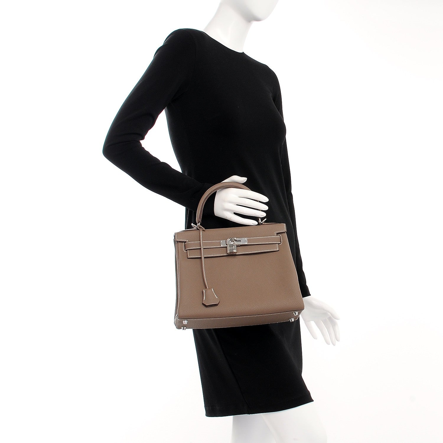 Hermes Togo Kelly Retourne 28 Etoupe 3 of 36