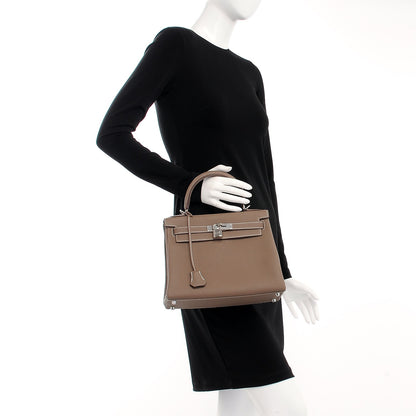 Hermes Togo Kelly Retourne 28 Etoupe 3 of 36