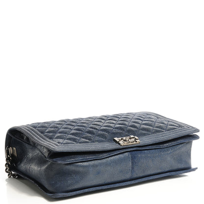 Chanel Goatskin Quilted Large Gentle Boy Flap Navy 4 of 8