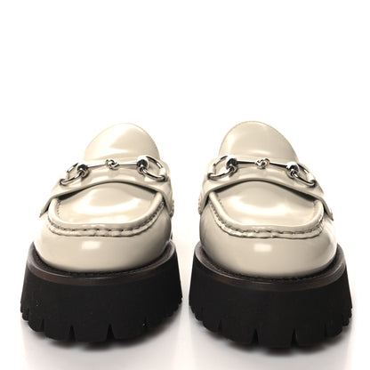 Gucci Cordovan Lux Horsebit Platform Mules 37.5 Mystic White 2 of 10