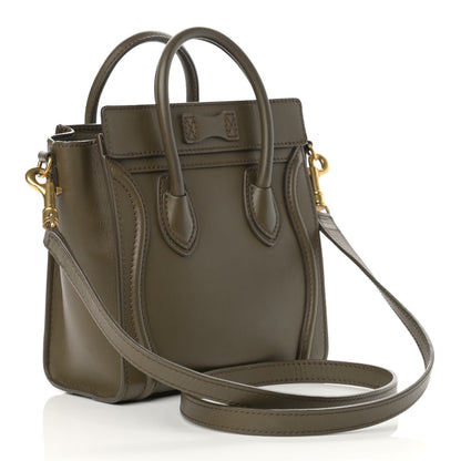 Celine Smooth Calfskin Nano Luggage Khaki 2 of 14