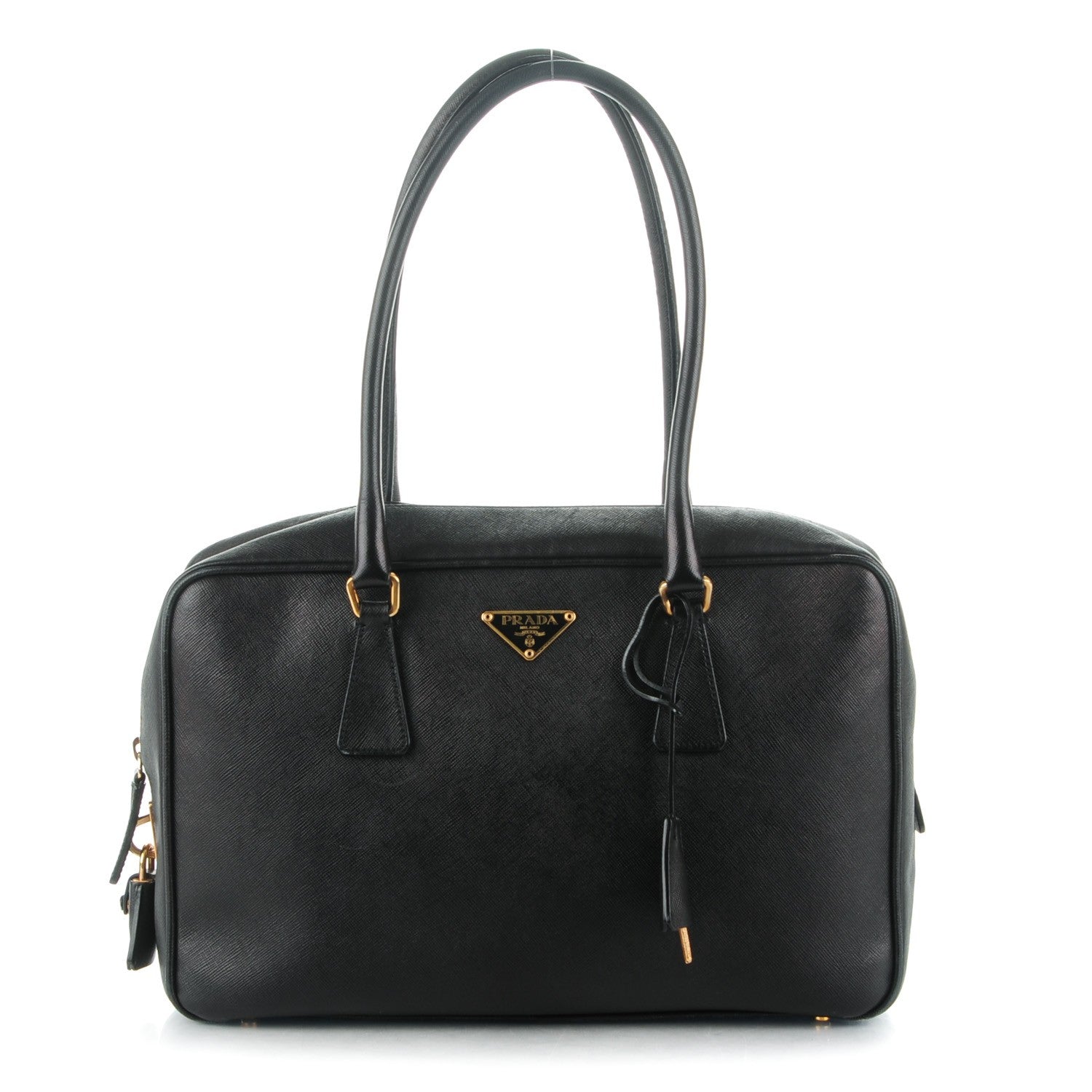 Prada Saffiano Lux Bowler Black 1 of 7