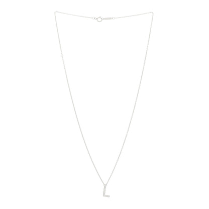 Tiffany Platinum Diamond Letters L Pendant Necklace 3 of 5
