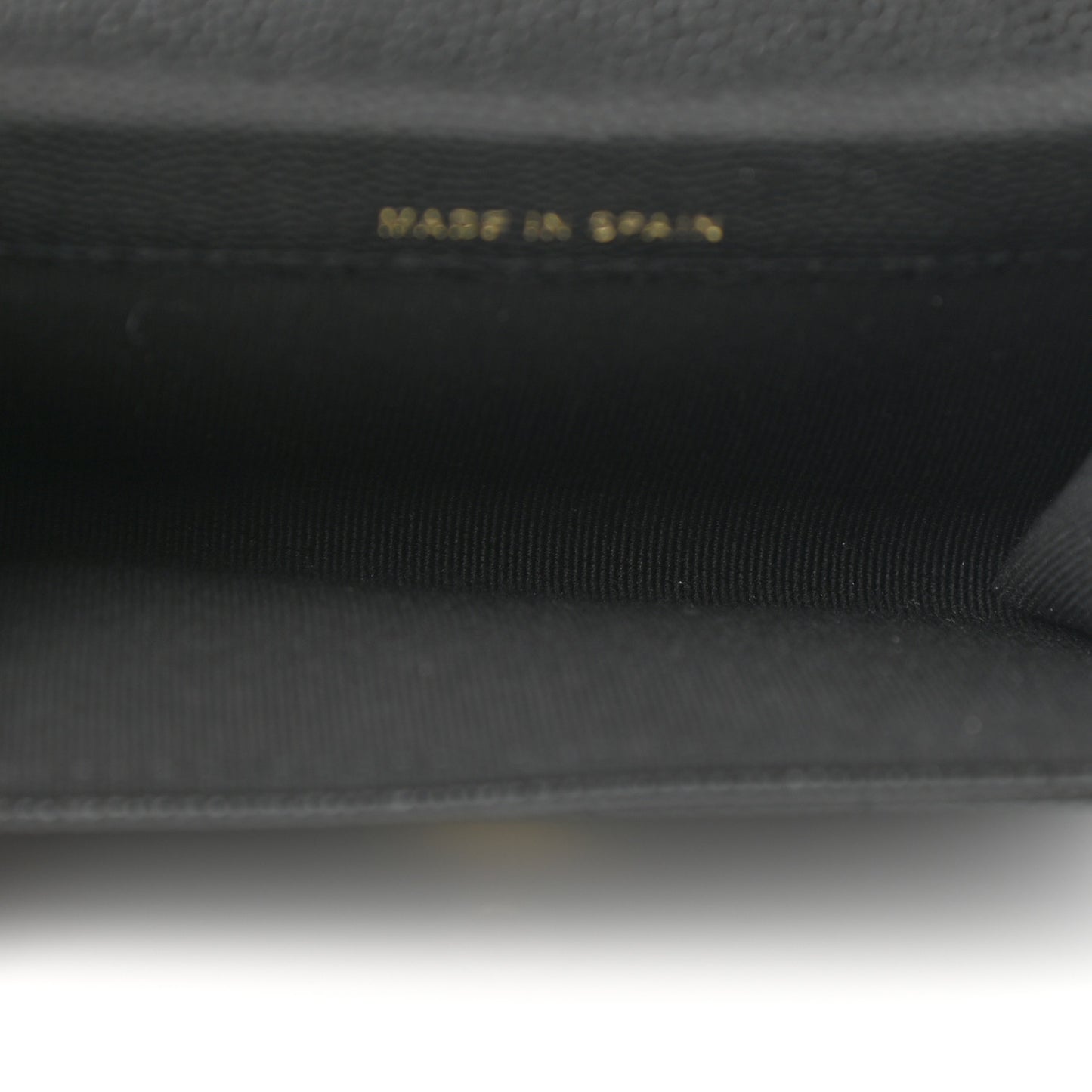 Caviar Quilted Enamel Coco Casino Flap Card Holder Wallet Black