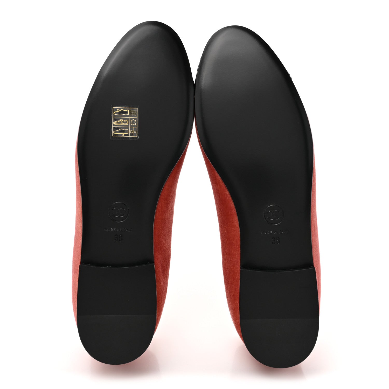 Chanel Velvet Cap Toe CC Ballerina Flats 39 Dark Pink Black 5 of 9