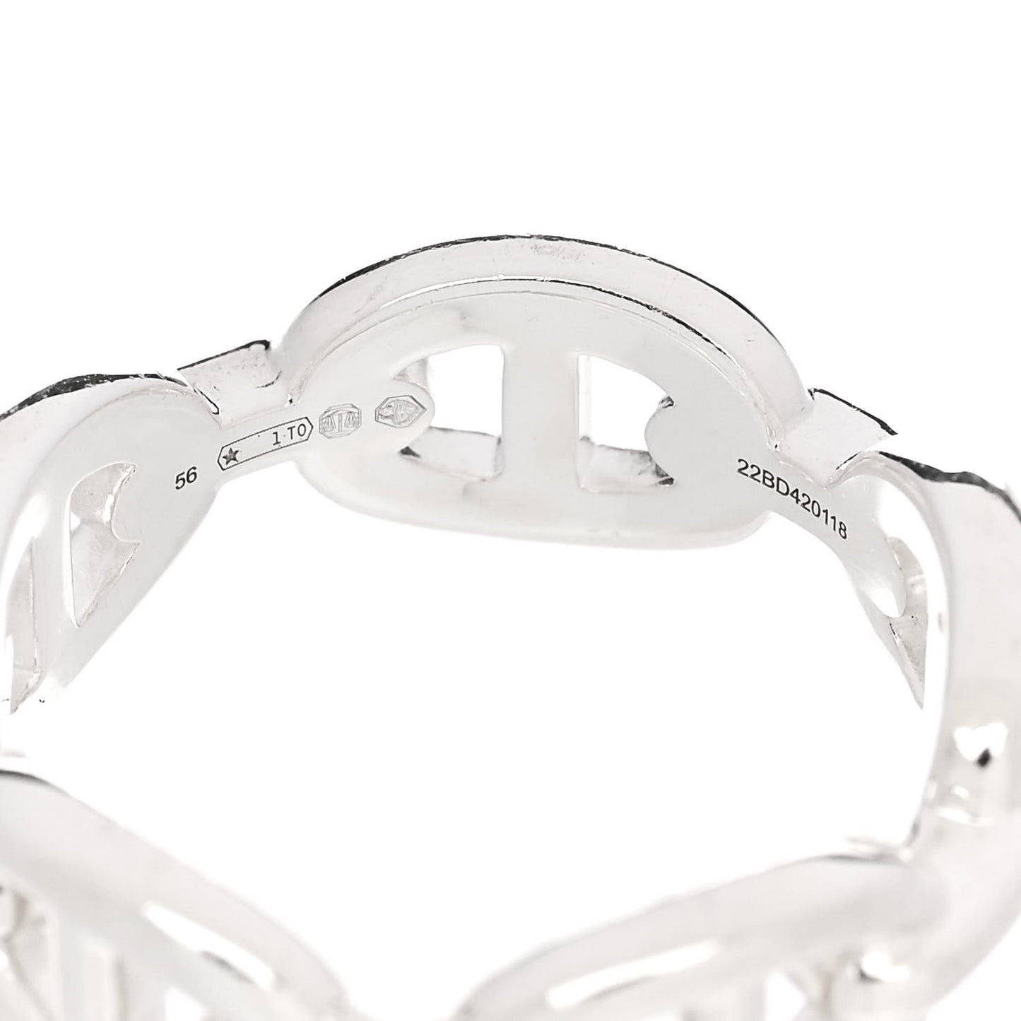Sterling Silver PM Chaine d'Ancre Enchainee Band Ring 56 7.5