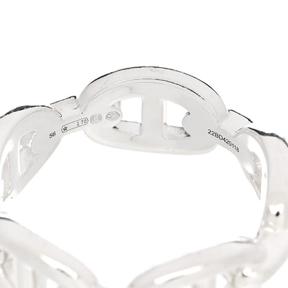 Hermes Sterling Silver PM Chaine d'Ancre Enchainee Band Ring 56 7.5 5 of 7