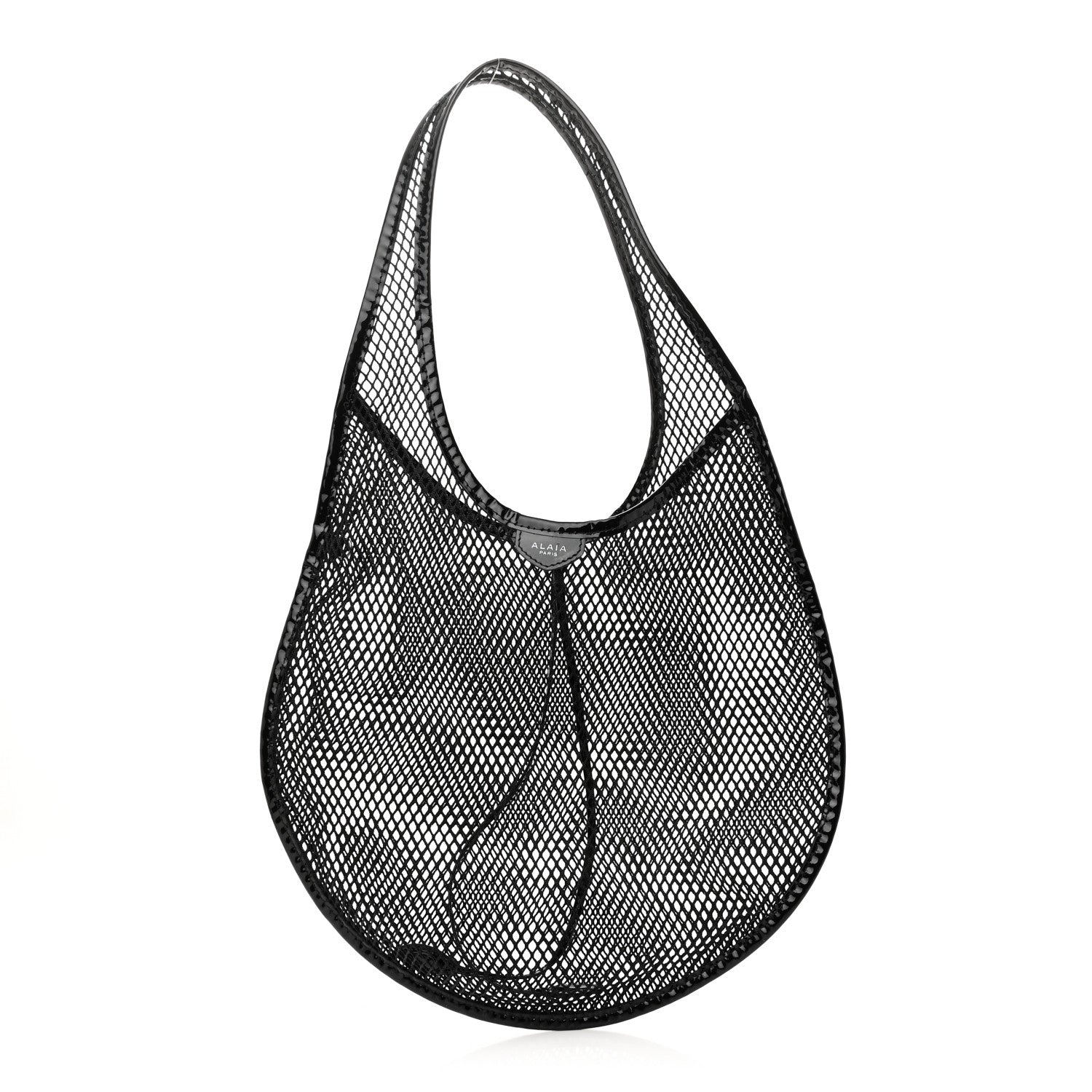 Alaia Fishnet Patent Calfskin Medium One Piece Bag Black 1 of 10
