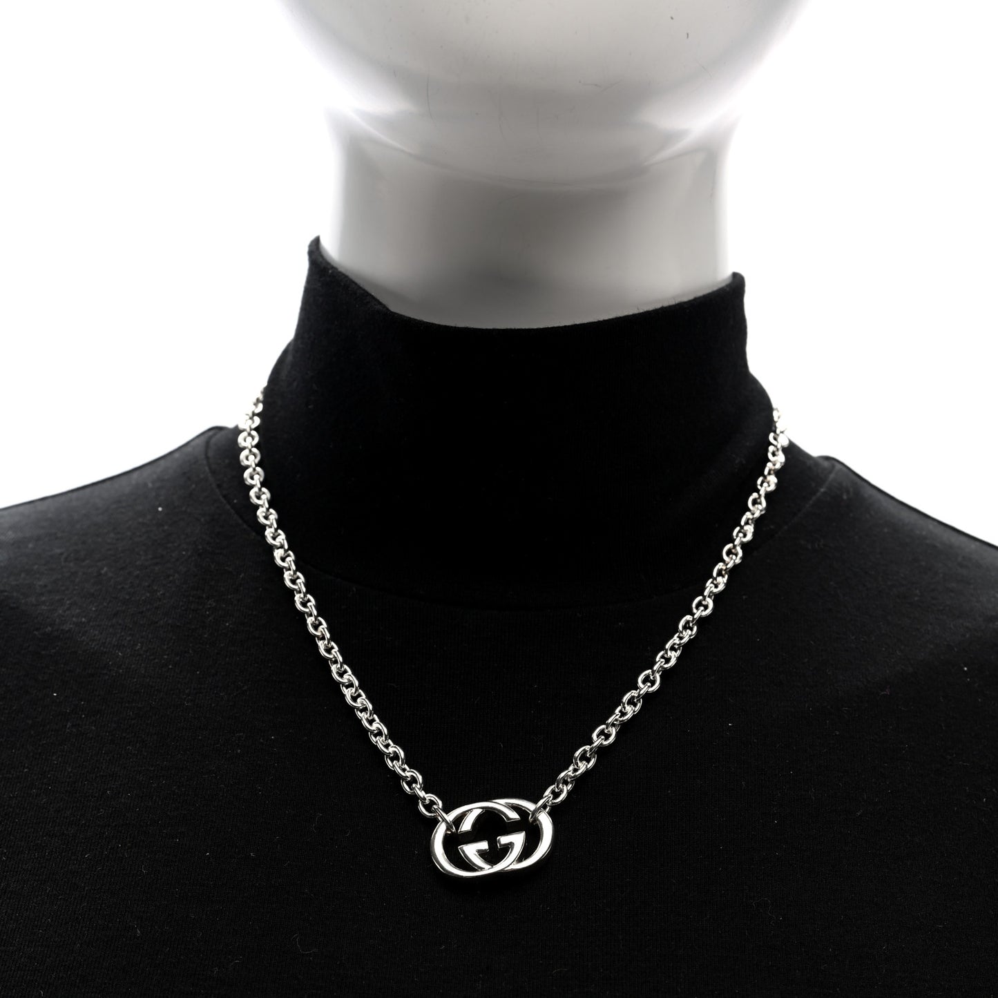 Sterling Silver Britt Interlocking GG Pendant Necklace