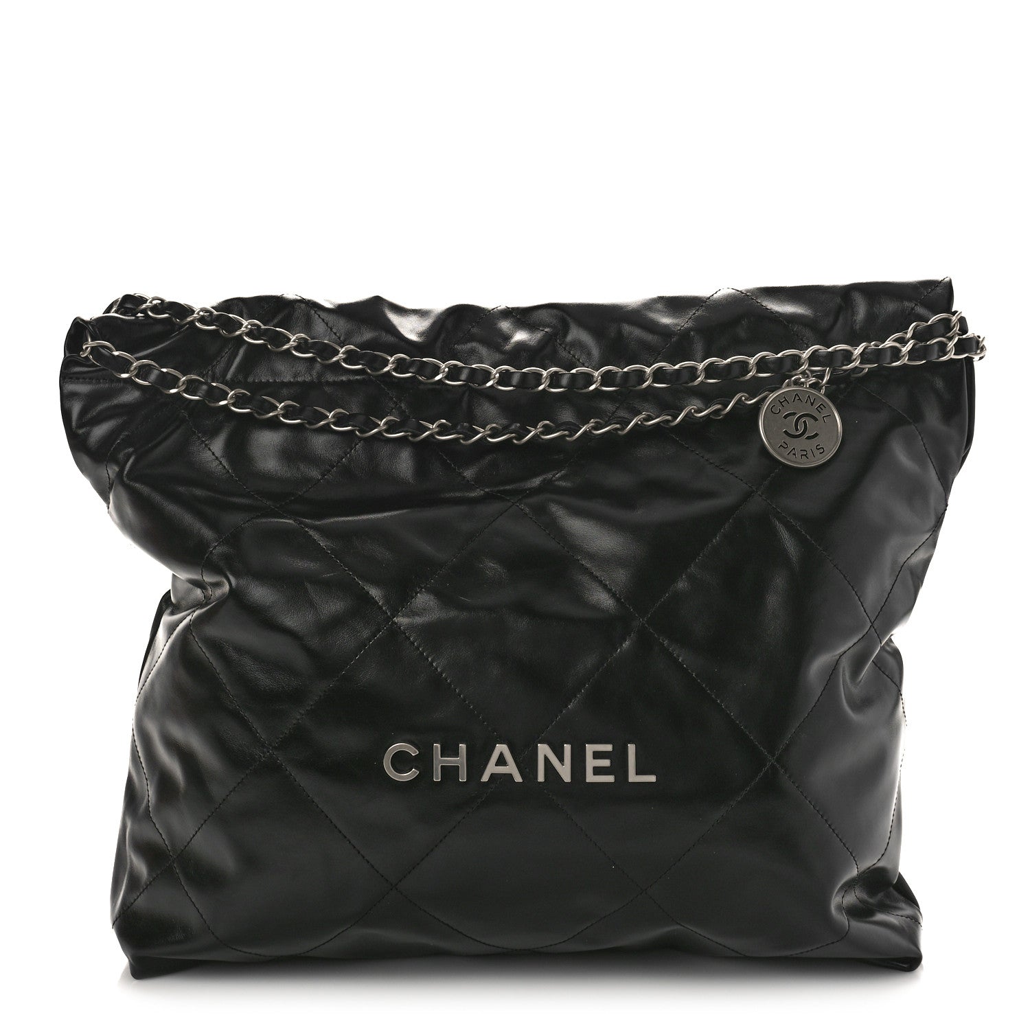 Chanel Shiny Calfskin Quilted Chanel 22 Black 1 of 10