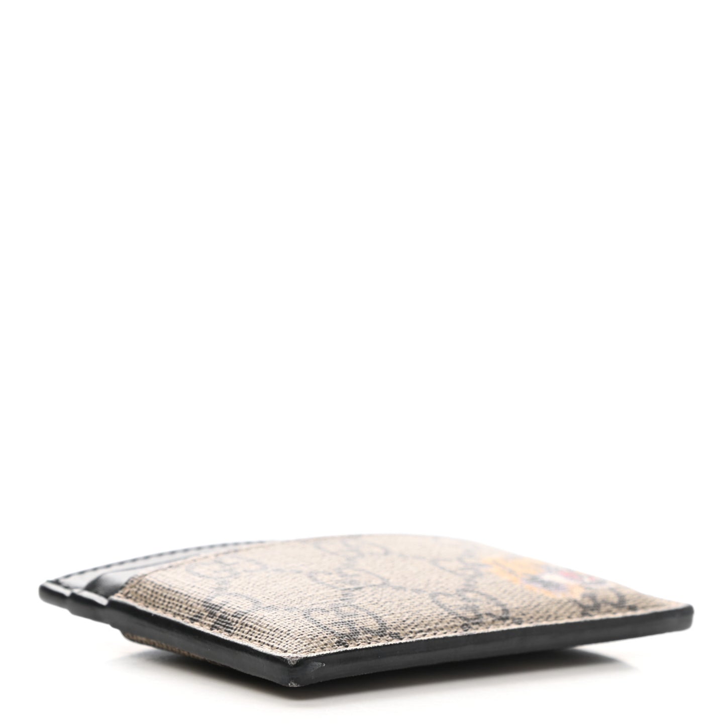GG Supreme Monogram Tiger Print Card Holder Black