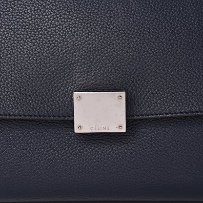 Celine Drummed Calfskin Suede Medium Trapeze Navy 9 of 17