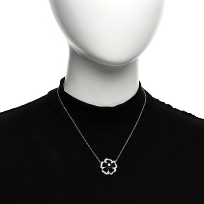 Mikimoto 18K White Gold Diamond Tahitian Pearl Open Flower Pendant Necklace 2 of 3