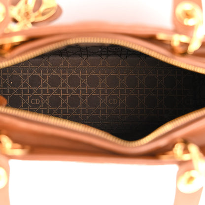 Christian Dior Lambskin Cannage Large Lady Dior Tan 5 of 15