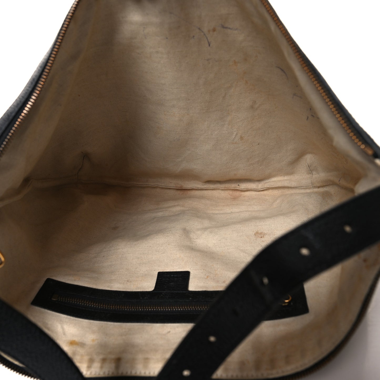 Grained Calfskin Logo Half Moon Hobo Black