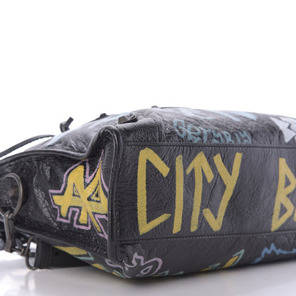 Balenciaga Agneau Graffiti All Over Classic Hardware S City Black Multicolor 6 of 9