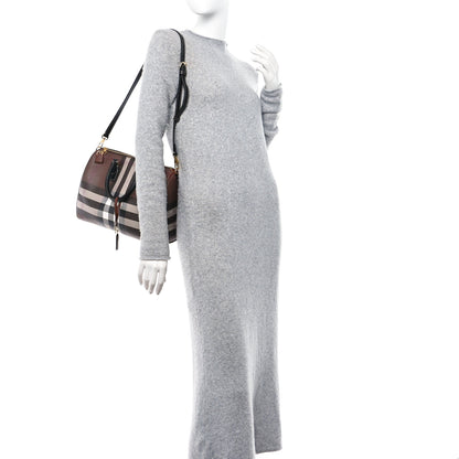 Burberry E-canvas Check Bowling Bag Dark Birch Brown 2 of 11