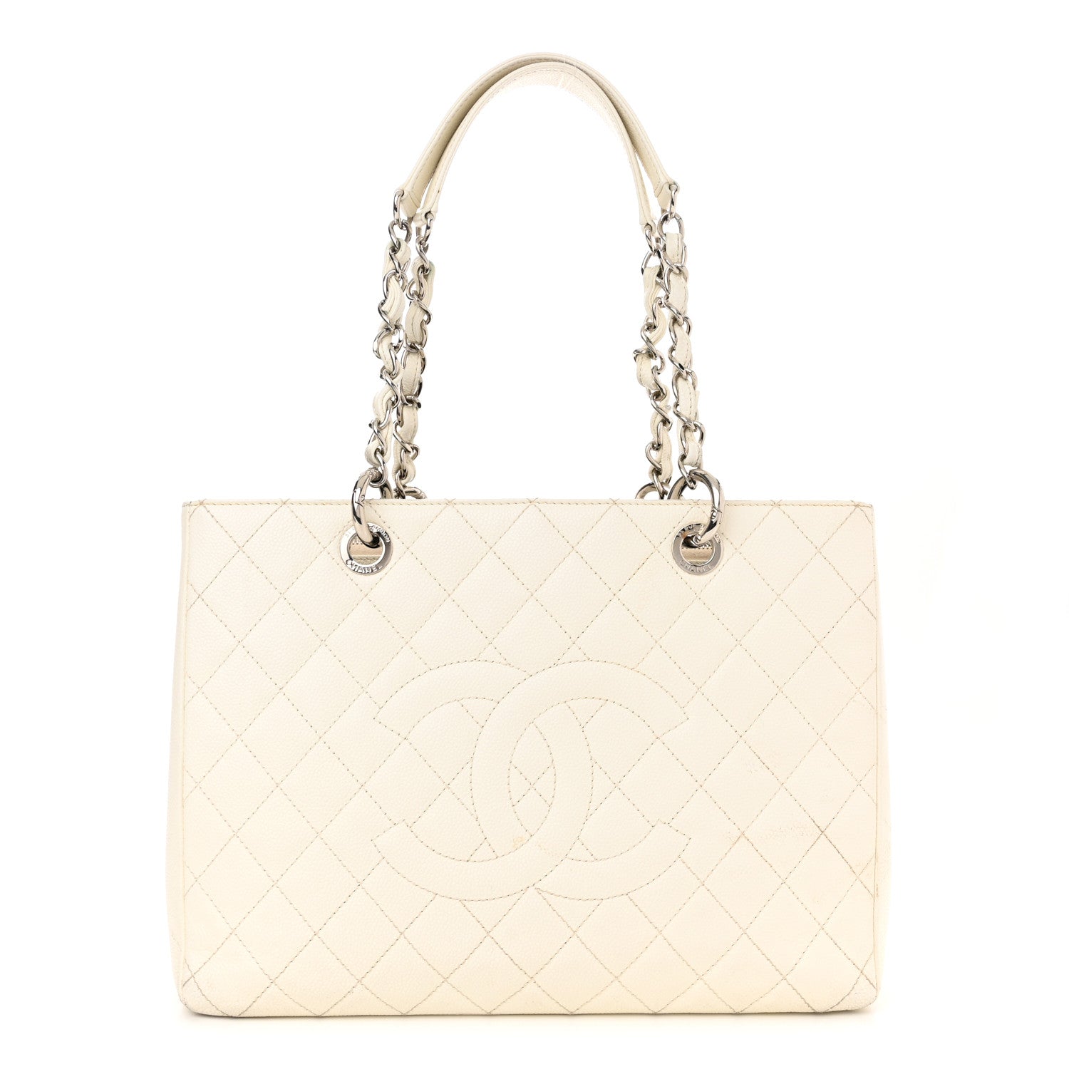 Chanel Caviar Quilted Grand Shopping Tote GST White 1 of 19