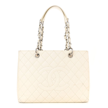 Chanel Caviar Quilted Grand Shopping Tote GST White 1 of 19