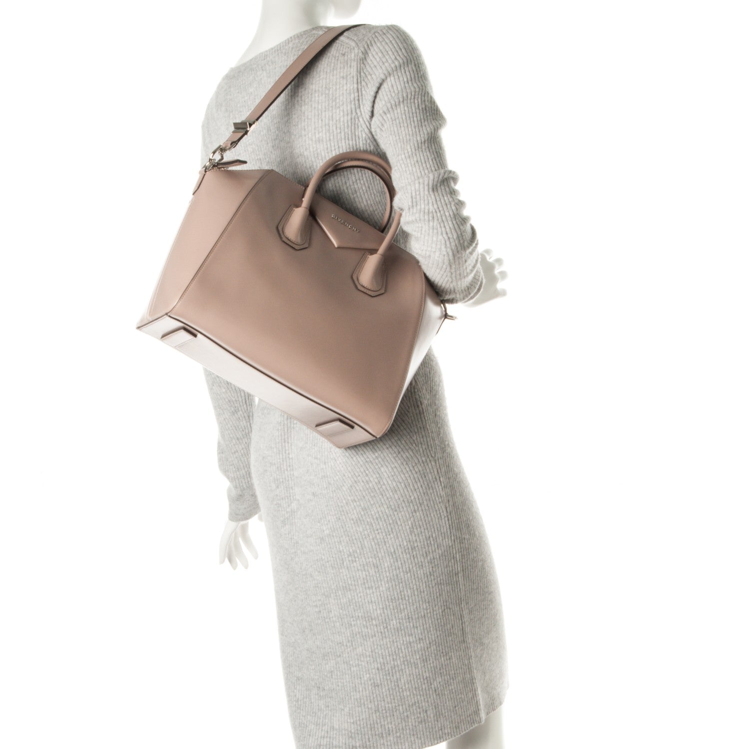 Givenchy Shiny Lord Calfskin Medium Antigona Taupe 2 of 8