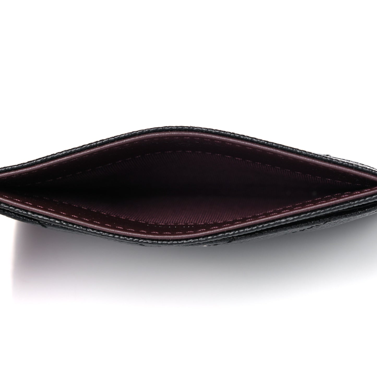 Caviar Chevron Quilted Card Holder Black