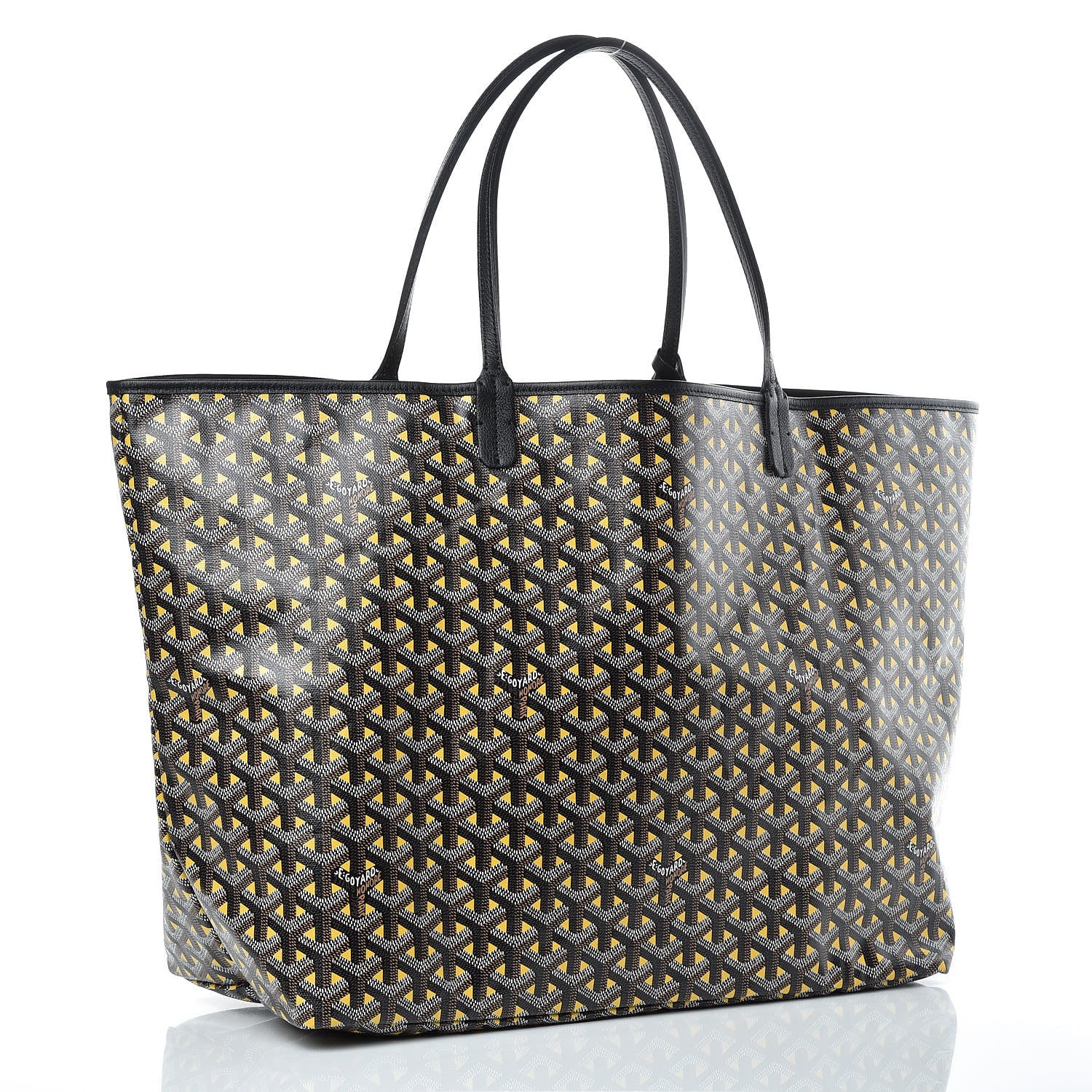 Goyard Goyardine Saint Louis Claire Voie GM Black Yellow 3 of 9