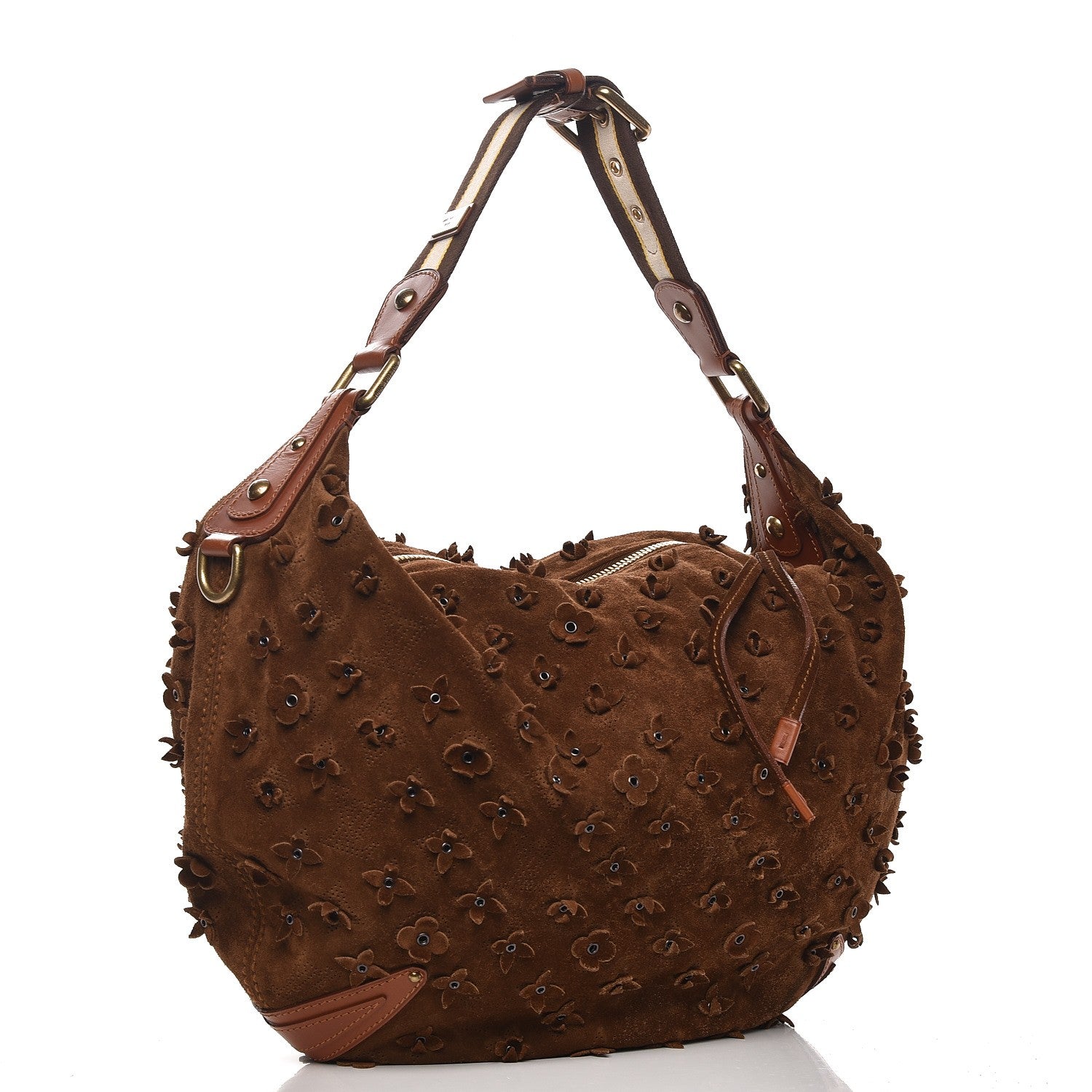 Louis Vuitton Suede Mahina Fleurs Onatah GM Cacao 3 of 7