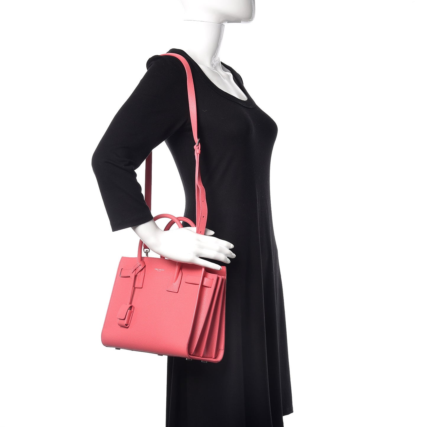 Grained Calfskin Baby Sac De Jour Rose Clair