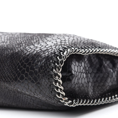 Stella McCartney Snakeskin Effect Falabella Fold Over Tote Black 7 of 11