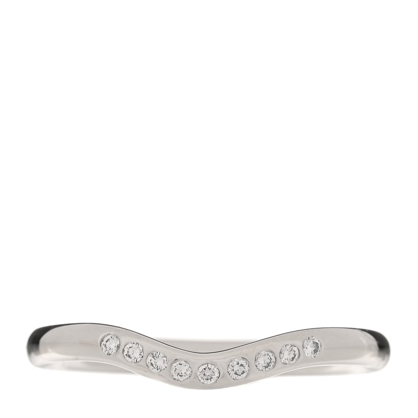 Platinum Diamond Elsa Peretti Curved Wedding Band Ring 53 6.5