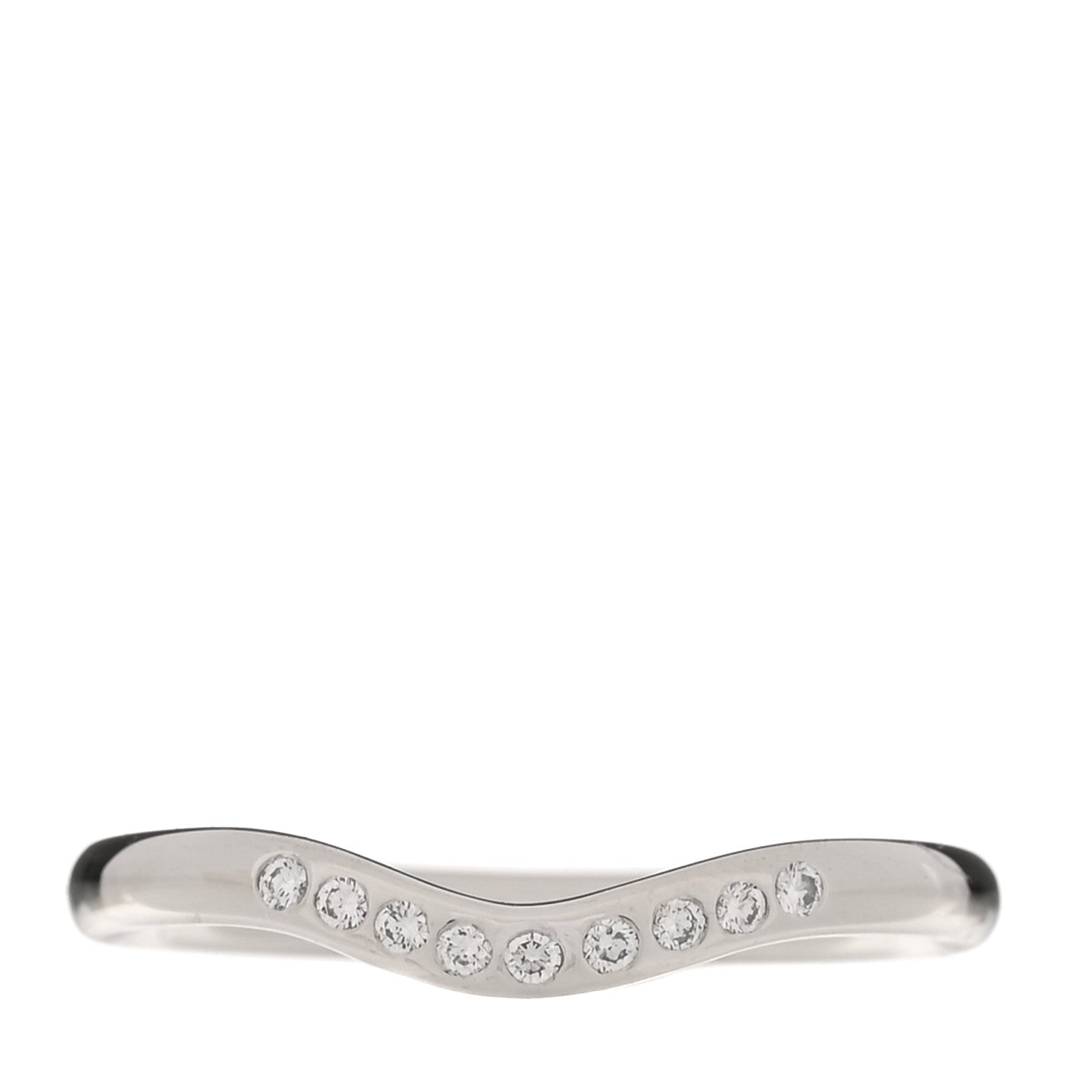 Tiffany Platinum Diamond Elsa Peretti Curved Wedding Band Ring 53 6.5 1 of 4