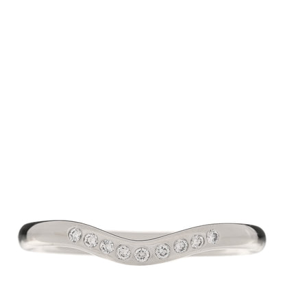 Tiffany Platinum Diamond Elsa Peretti Curved Wedding Band Ring 53 6.5 1 of 4