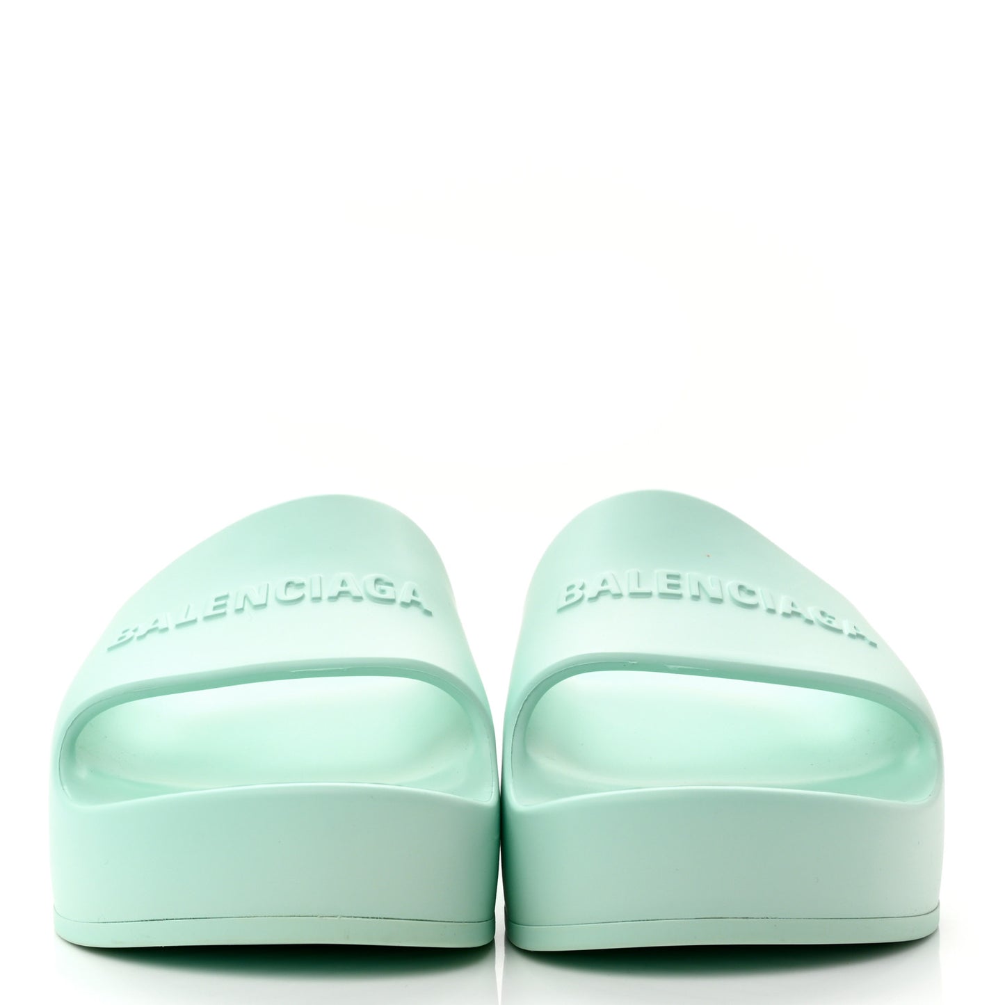 Rubber Womens Chunky Slide Sandals 39 Green Aqua
