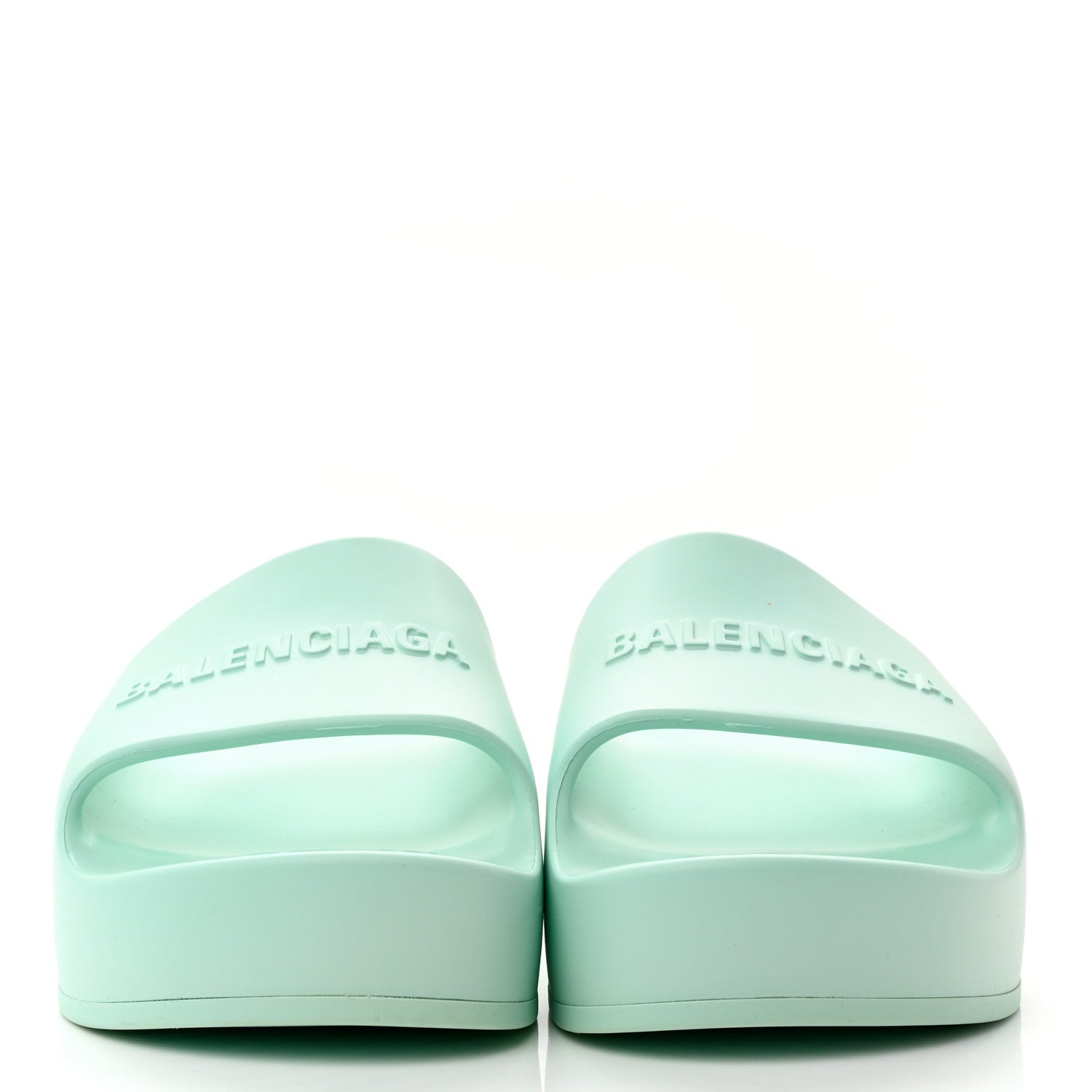 Balenciaga Rubber Womens Chunky Slide Sandals 39 Green Aqua 2 of 8