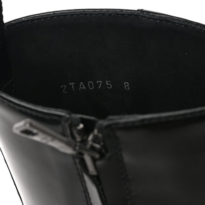 Prada Spazzolato Sfumato Mens Square Toe Ankle Boots 8 Black Argento 7 of 9
