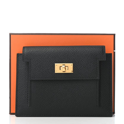 Hermes Epsom Kelly Pocket Compact Wallet Black 7 of 7