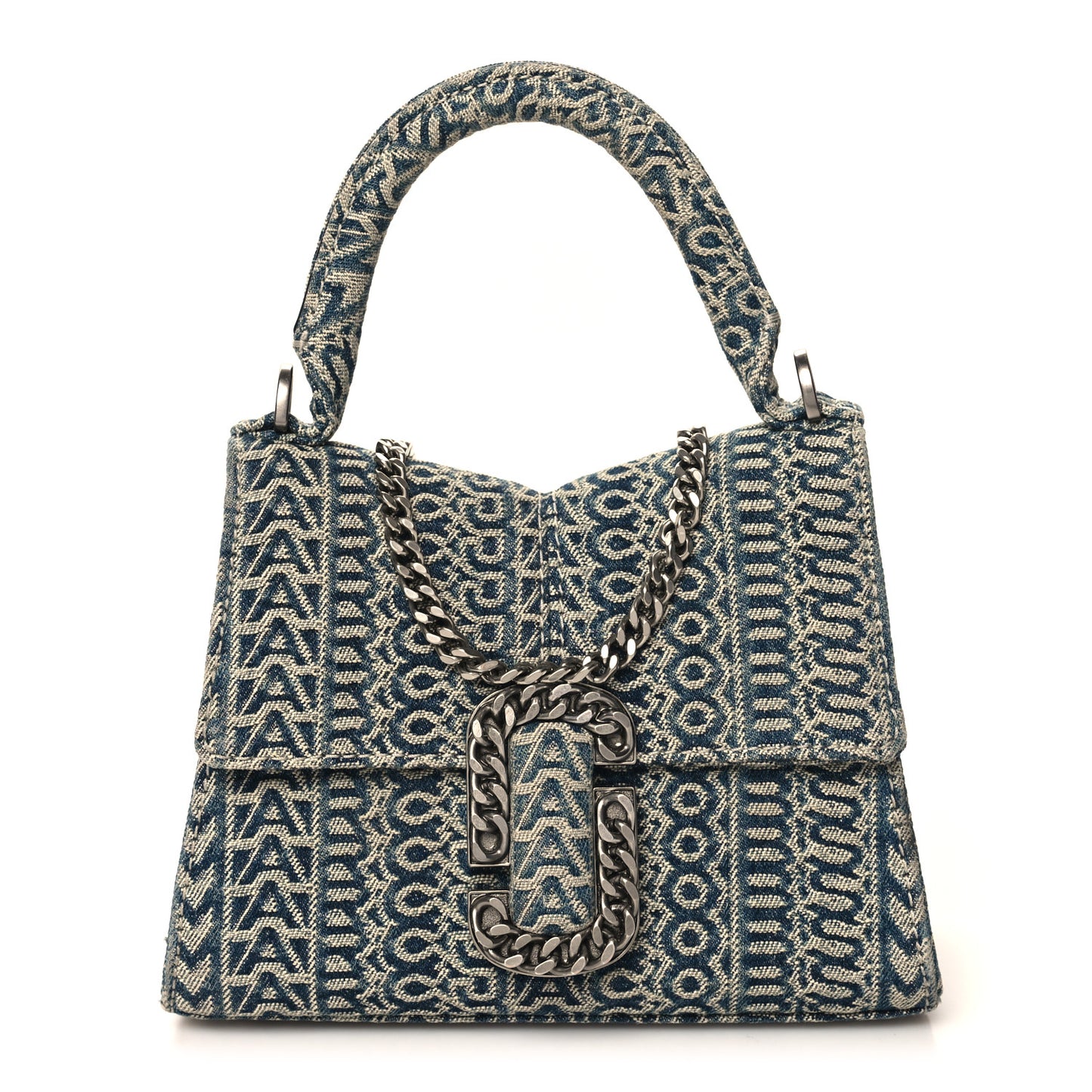 Denim Monogram The St Marc Mini Top Handle Bag Blue