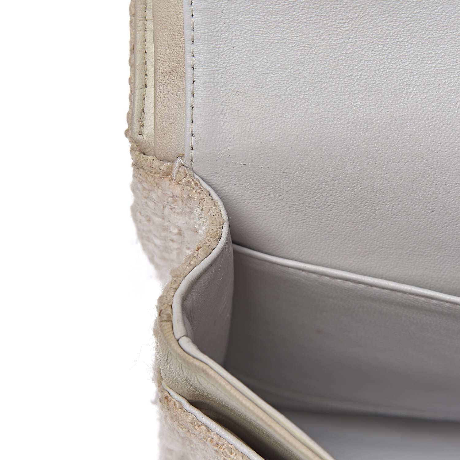 Chanel Tweed Medium Double Flap White 9 of 26