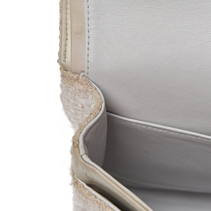 Chanel Tweed Medium Double Flap White 9 of 26
