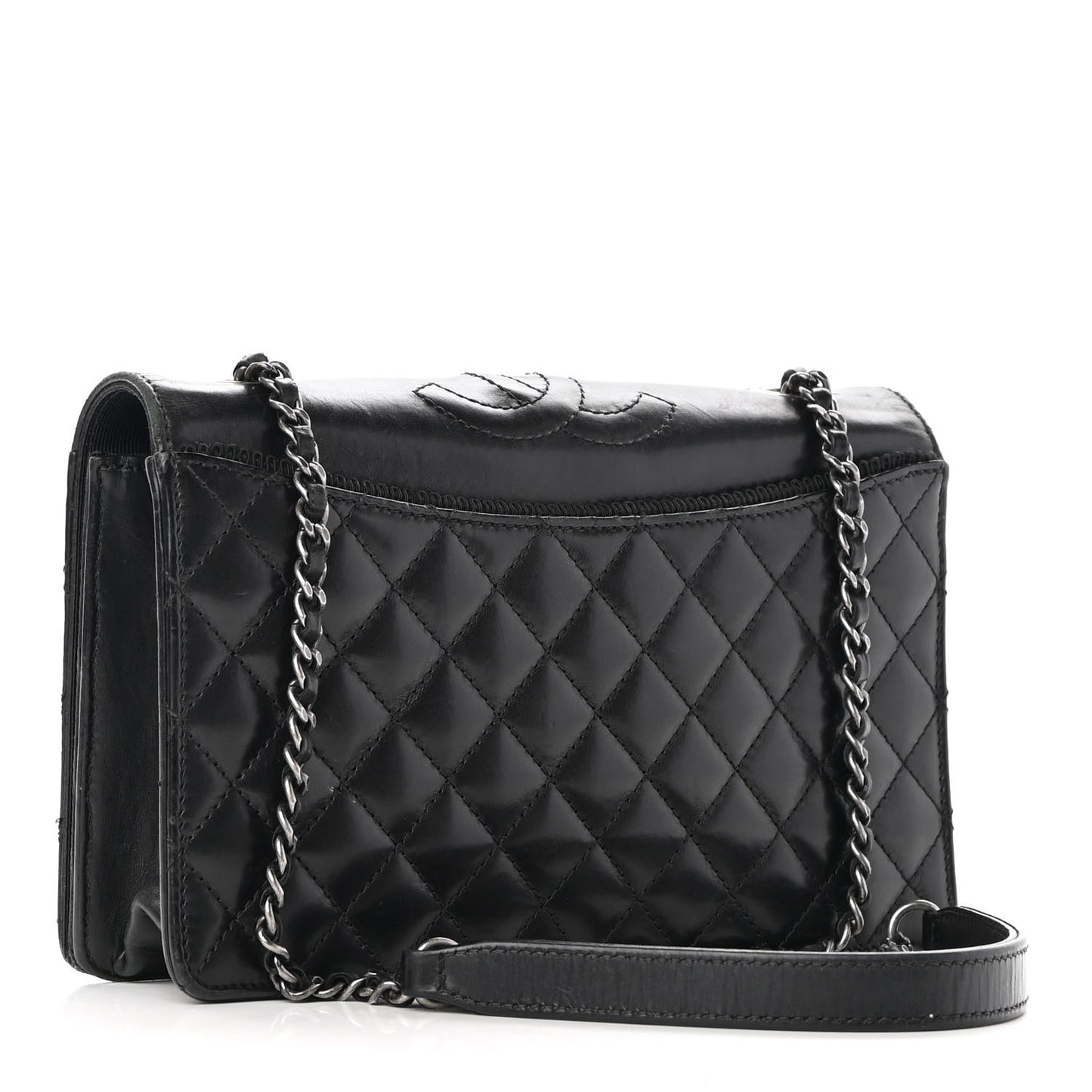 Calfskin Quilted Small Ballerine Flap Black