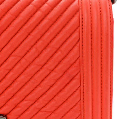 Chanel Wrinkled Lambskin Chevron Quilted Medium Boy Flap Orange 15 of 18